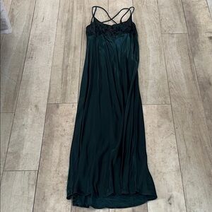 Elegant Dark Green Slip Dress